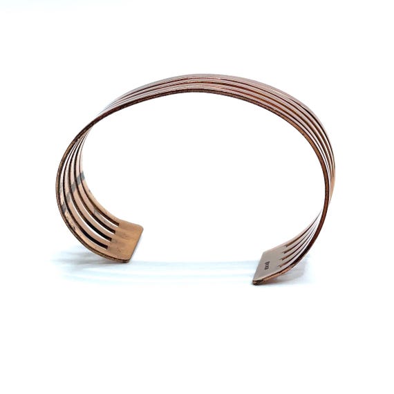 Vintage Solid Copper Cuff Bracelet by Renoir - image 7