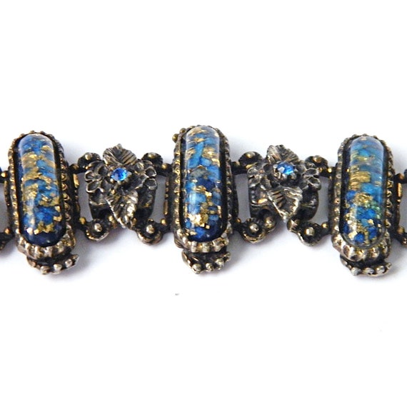 Vintage 1950s Confetti Lucite Rhinestone Bracelet - image 5