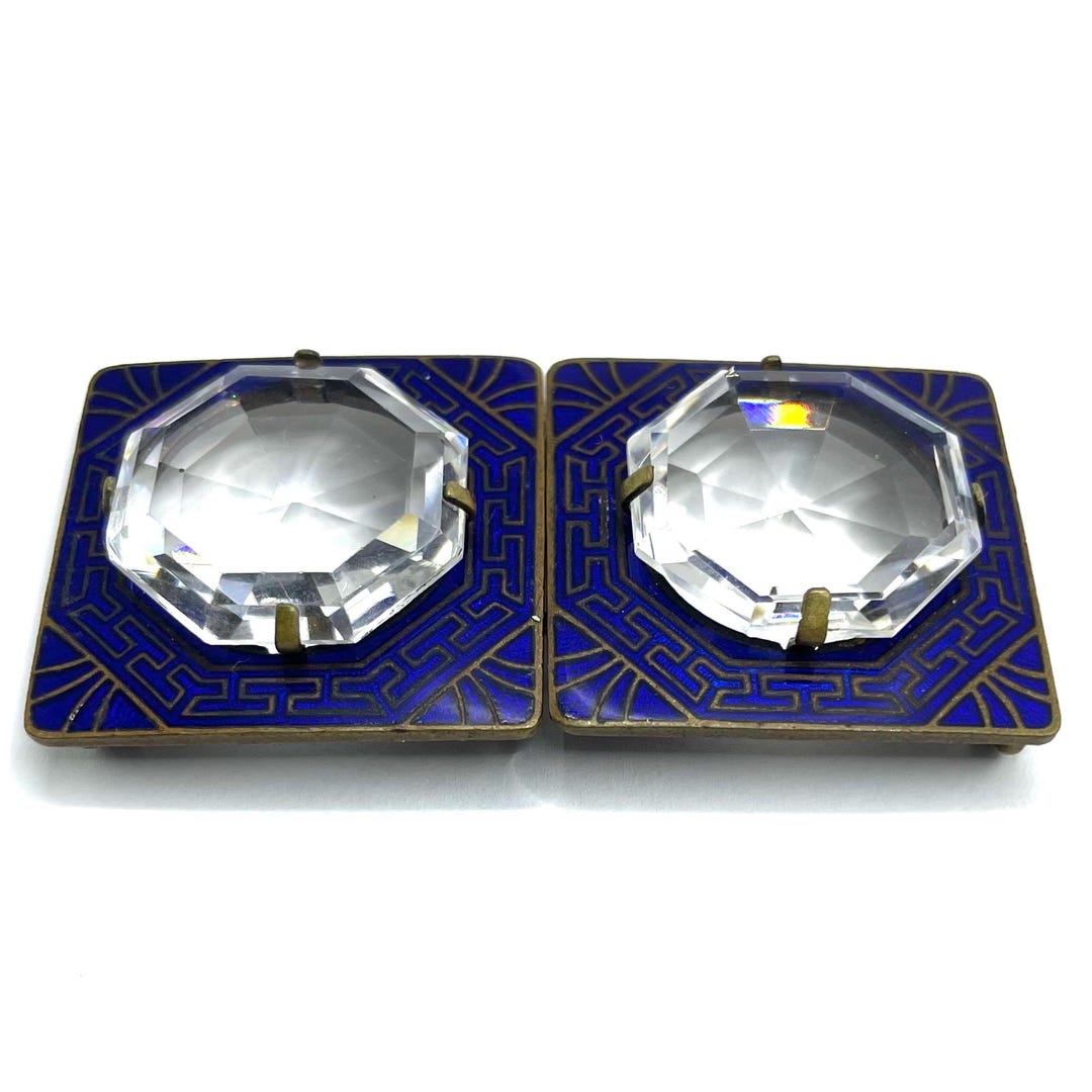 アンティーク 1920年代 エナメル加工 チェコスロバキア クリスタル