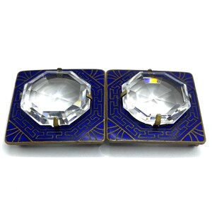 Antique 1920s Enameled Czechoslovakian Crystal Belt Buckle