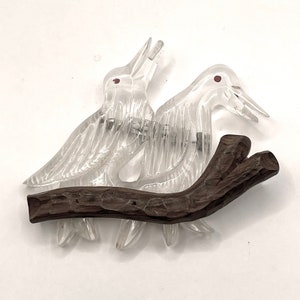 Vintage 1940s Lucite Bird Brooch Artisan Carved image 5