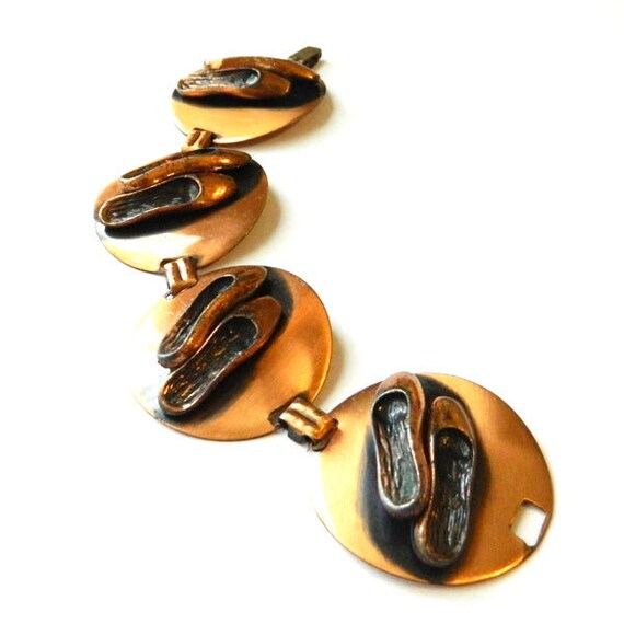 Vintage 1950s Ballet Shoes Copper Bracelet