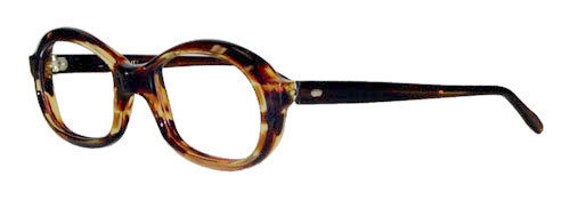 Vintage 1960s Mod Amber Eyeglass Frames Never Used - image 1