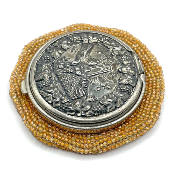 Antique Victorian Beaded Coin Purse with Repoussé… - image 1