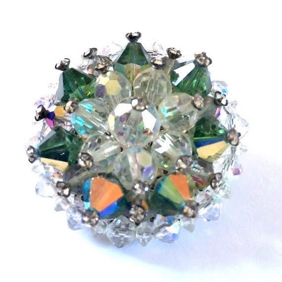 Vintage 1950s Bicone Aurora Borealis Crystal Rhin… - image 5