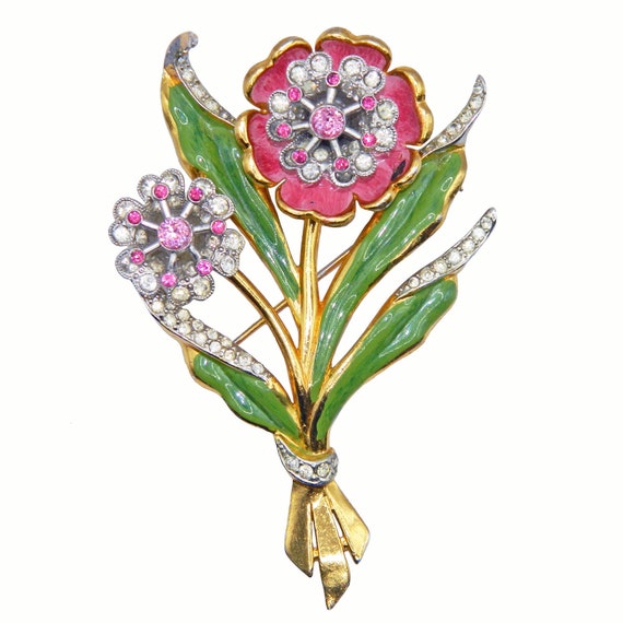 Vintage 1940s Coro Vermeil Dove Brooch