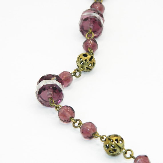 Antique Y Style Beaded Pendant Necklace - image 5