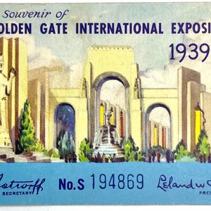 1939 Golden Gate International Worlds Fair Expo Ticket Stubs San Francisco