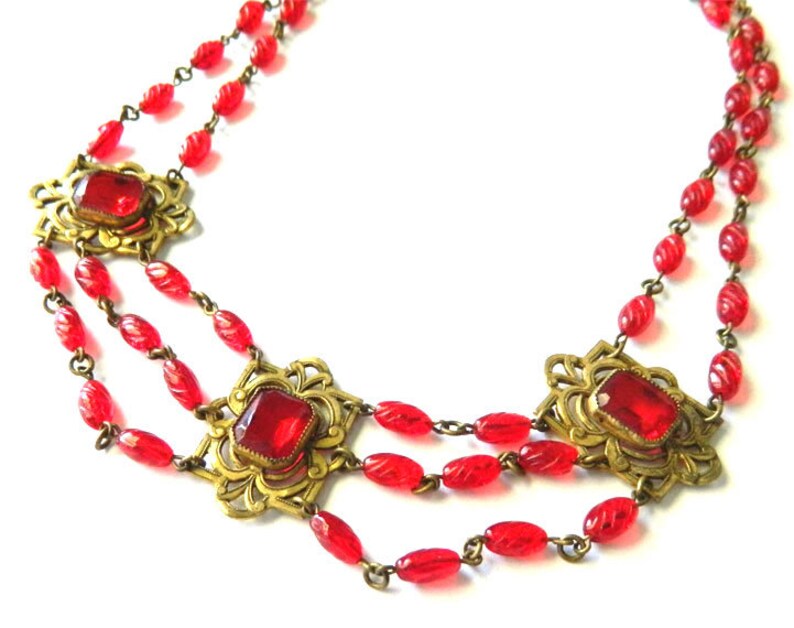 Antique Art Nouveau Beaded Necklace image 3
