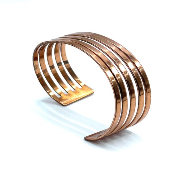 Vintage Solid Copper Cuff Bracelet by Renoir - image 4