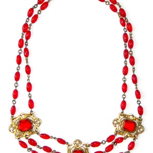 Antique Art Nouveau Beaded Necklace image 5