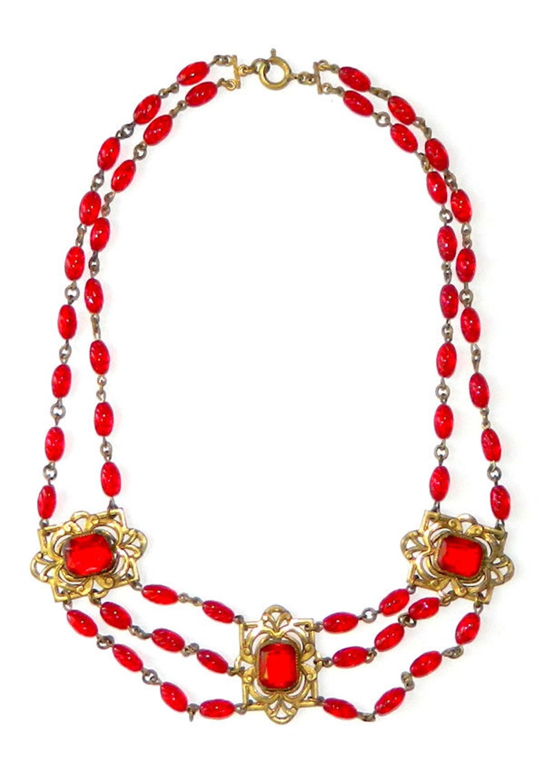 Antique Art Nouveau Beaded Necklace image 5