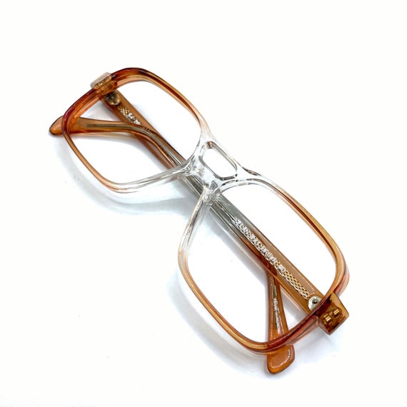 Mens Vintage Amber Fade Eyeglass Frames Never Used - image 3