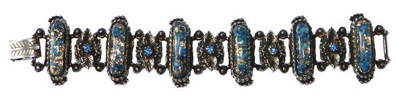 Vintage 1950s Confetti Lucite Rhinestone Bracelet - image 2