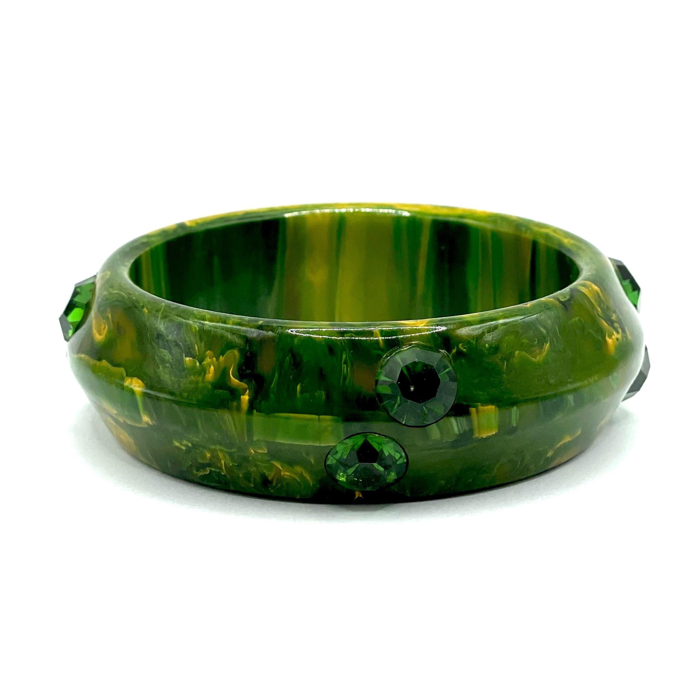 40s Bakelite ベルチャーム Vintage 1940s Rhinestone Bakelite Bangle Bracelet - Etsy
