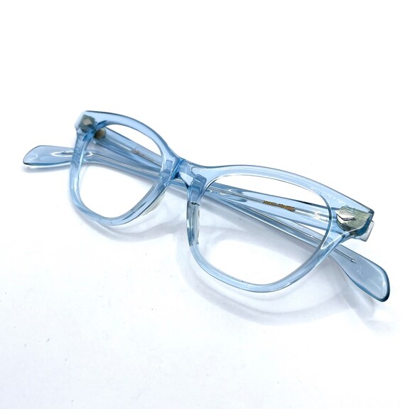 Vintage 1950s Blue Cat Eye Eyeglass Frames Unworn - image 1