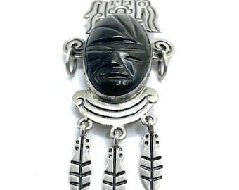Vintage 1950s Mexican Sterling Silver Necklace Earrings and