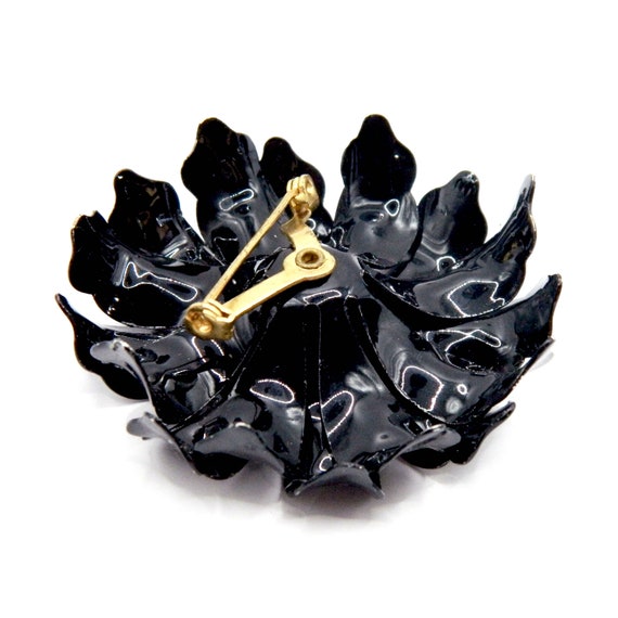 Vintage 1960s Enameled Flower Brooch - image 4