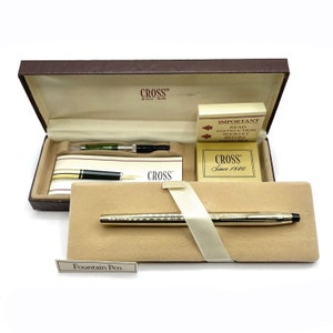 Penna stilografica vintage con croce in oro riempita
