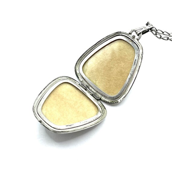 Antique Sterling Silver Locket Pendant Necklace - image 6