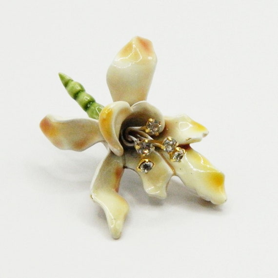 Vintage 1960s Har Iris Flower Brooch - image 9