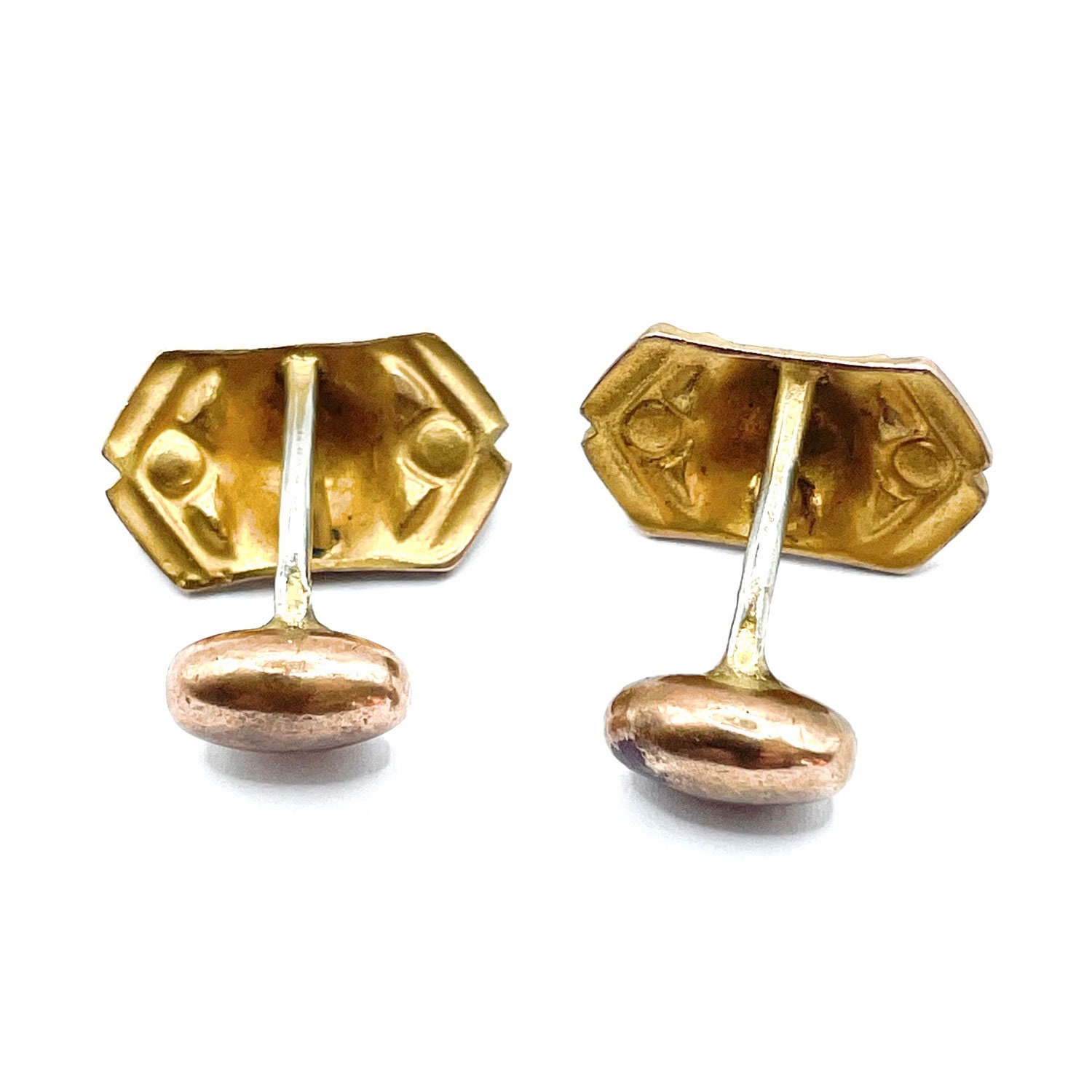Boutons De Manchette Double Face Or Plaqué VICTORIEN - Occasion Style Great