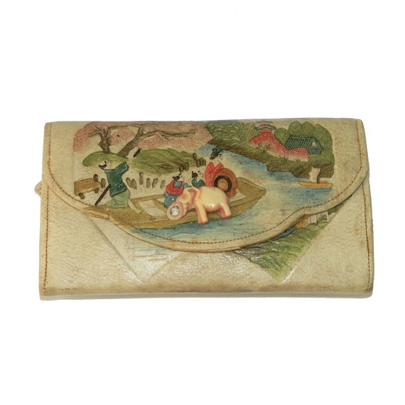 Vintage 1930s Japanese Clutch Purse Wallet - image 3