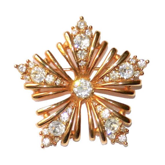 Vintage 1950's Bogoff Rhinestone Star Brooch