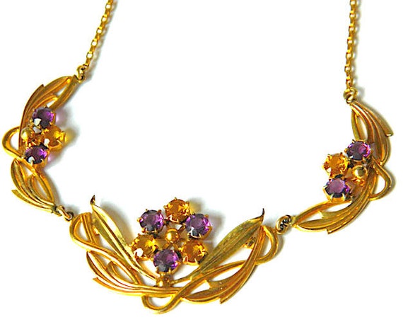 Vintage 1940s Gold Filled Art Nouveau Necklace - image 4