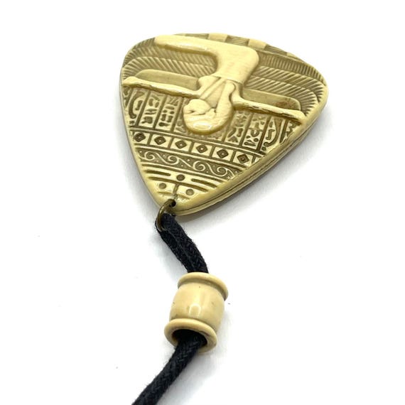 Vintage Celluloid Egyptian Pendant Necklace - image 9