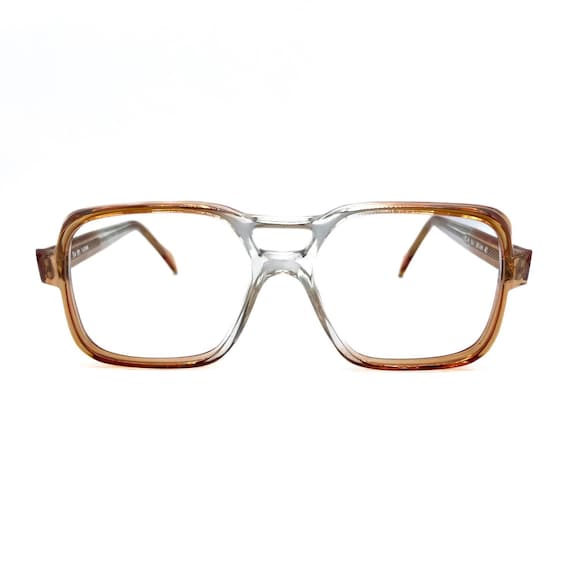 Mens Vintage Amber Fade Eyeglass Frames Never Used - image 1