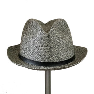 Vintage 1960s Straw Fedora Hat Size Large 7 3/8