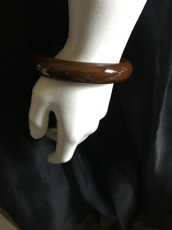 Vintage Bakelite Bangle Bracelet 1940s Chocolate … - image 6