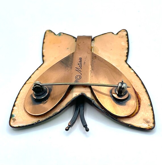 Vintage 1950s Matisse Enameled Copper Butterfly B… - image 6