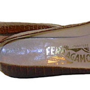 Size 5A Ferragamo Vintage 1980s Shoes Alligator Grained image 3