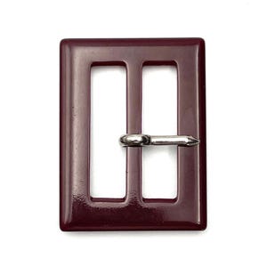 Vintage 1930s Art Deco Maroon Belt Buckle