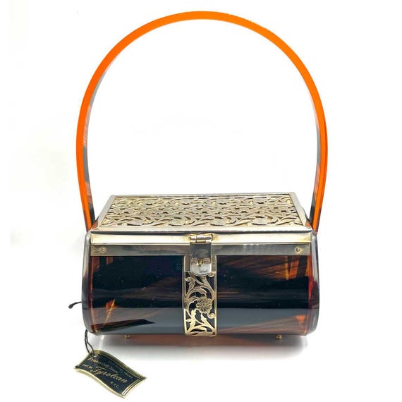 Unused With Tag 1950s Tortoiseshell Lucite Box Purse - Etsy
