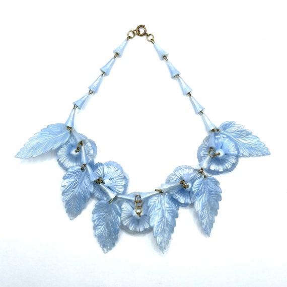 Vintage 1930s Floral Celluloid Necklace - image 9