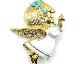 Vintage Little Angel Brooch by Sarah Coventry Mint In Box
