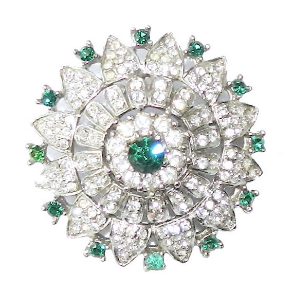 Vintage 1950's Mandle Snowflake Rhinestone Brooch
