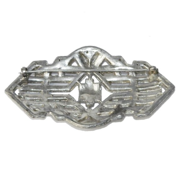 Vintage 1930s Art Deco Rhinestone Brooch - image 3