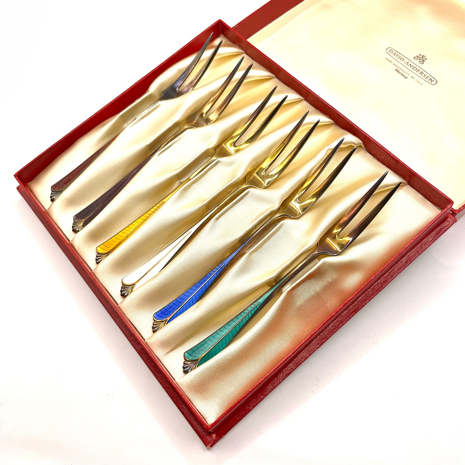 半額 50％OFFの通販 David Enameled Vintage Andersen Fork D'oeuvre Hors Piece 6 アンティーク雑貨