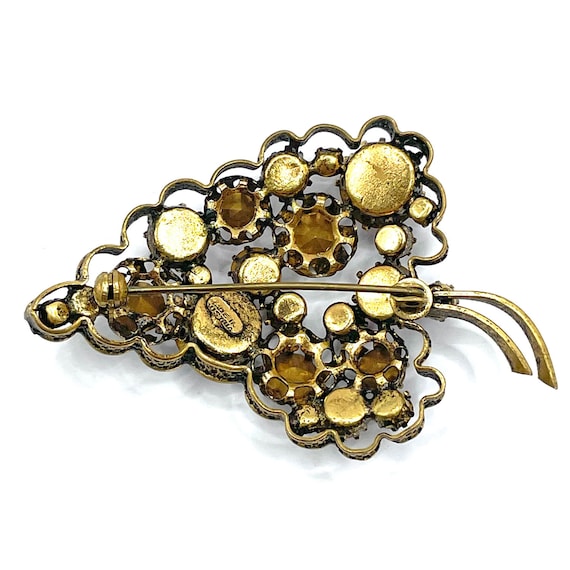 Vintage Austrian Crystal Grapes Brooch - image 4