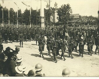 Carte postale ancienne, France, 1re guerre mondiale, 1919, défilé de la Victoire