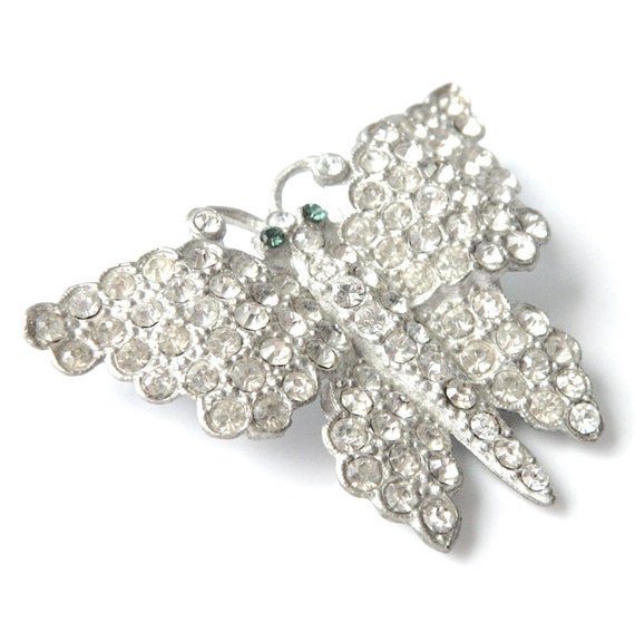 Vintage 1930s Rhinestone Butterfly Brooch - image 6