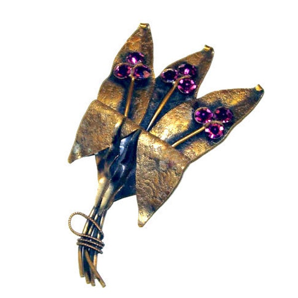 Large 1940s Herman Pomerantz Flower Brooch