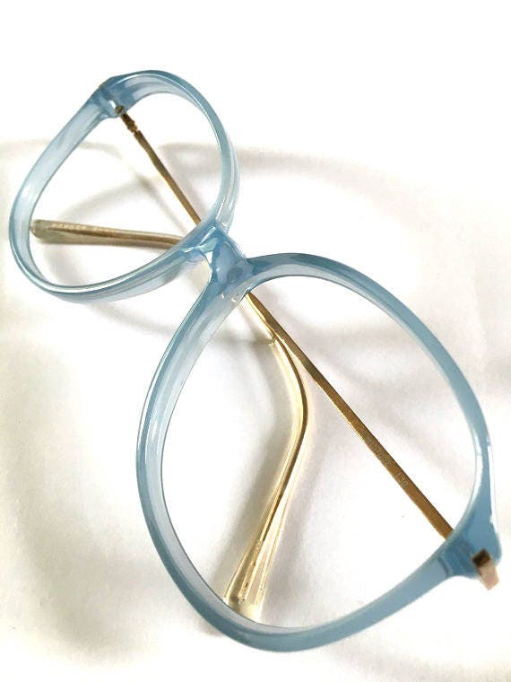 Vintage Unworn 1980s Blue Eyeglass Frames Never U… - image 4