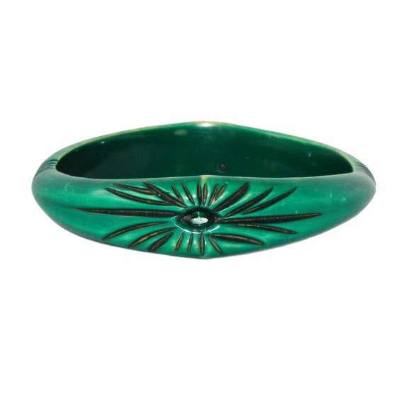 Vintage 1930s Green Celluloid Bangle Bracelet