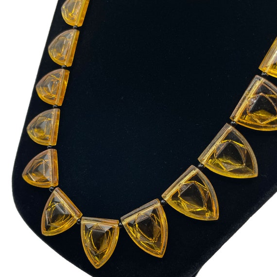 Vintage 1920s Art Deco Necklace Yellow Shields Cz… - image 7