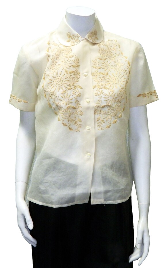 Vintage Silk Embroidered Blouse Never Worn - image 5